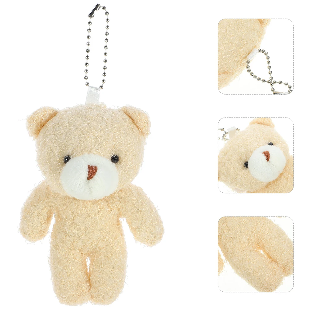 

5 Pcs Bear Pendant Mini Stuffed Animal Portable Lightweight PP Cotton Cartoon Tiny Bear Hanging Decor Toy