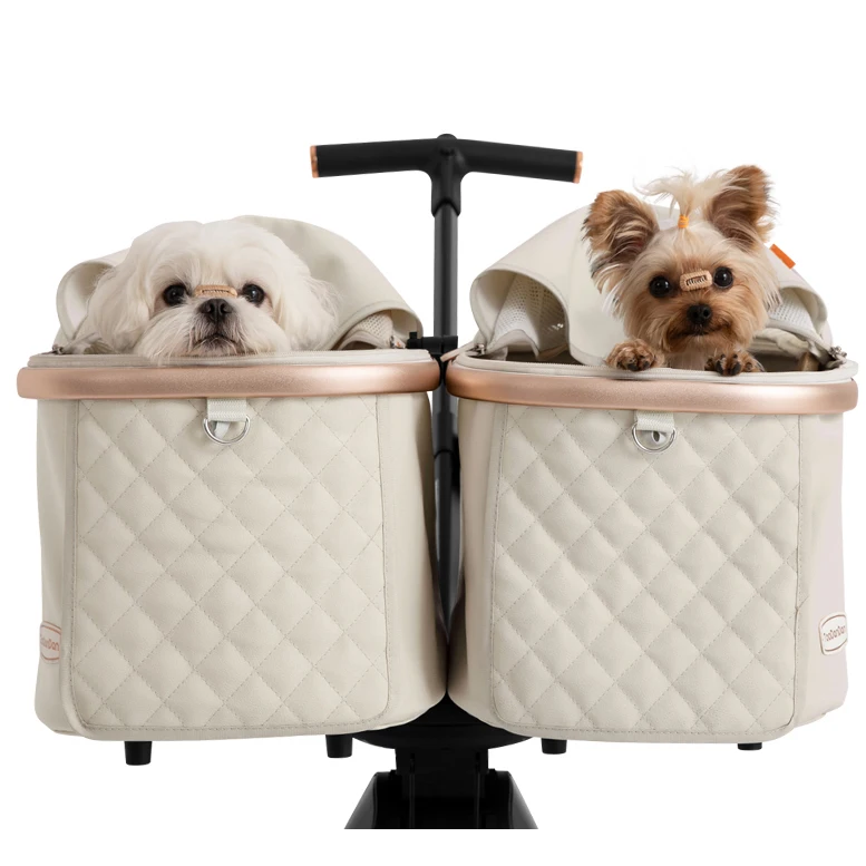 4-Wheel Premium 3-in-1 Foldable Steel Lightweight Multi-Transport Dog Cat Pet Stroller Adjustable Comfortable Detachable Carrier