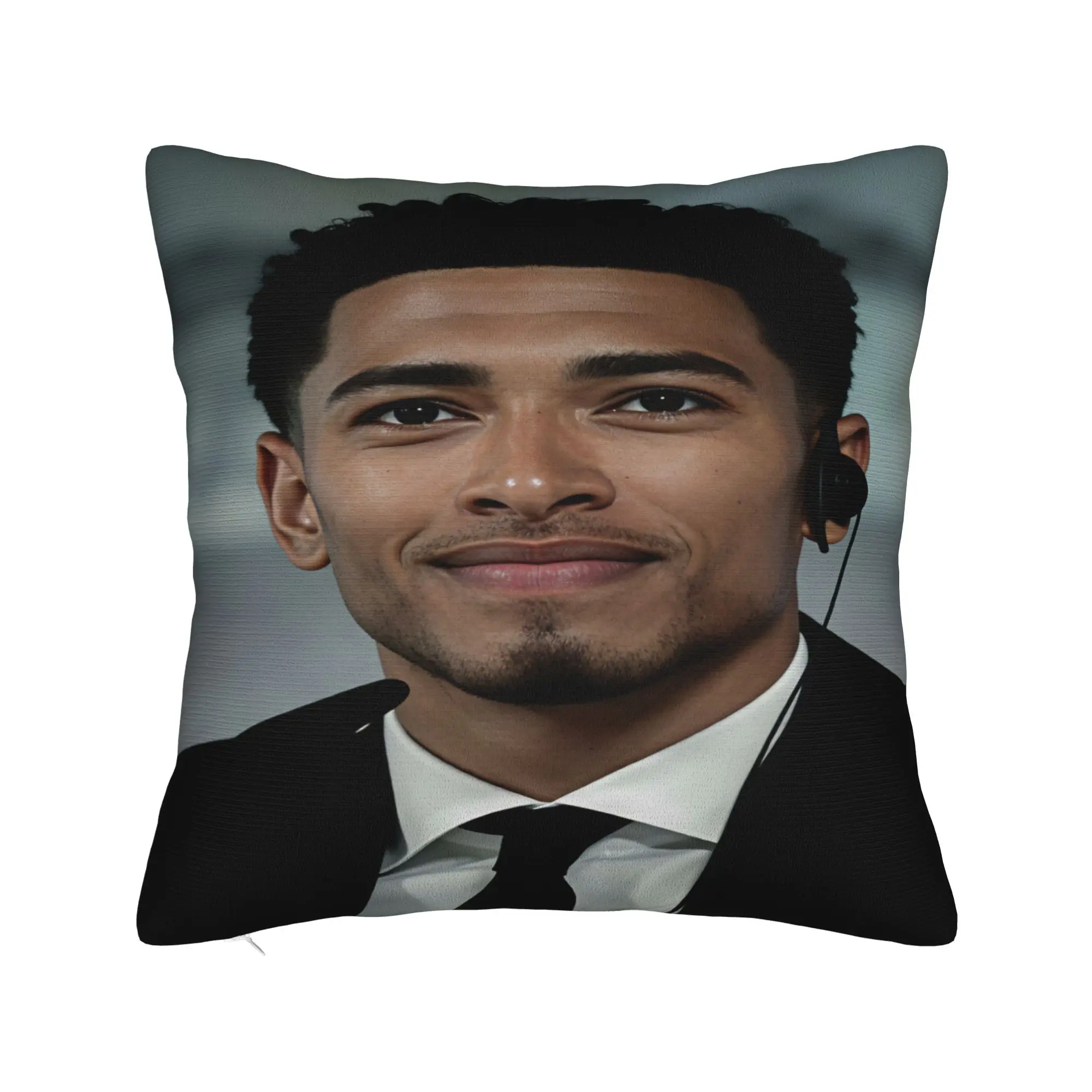Jude Bellingham Formal Suit With Headset Gentle Look Pillow Cover  Vintage Pillow Case For Living Room Bed Cushion Cover Gift