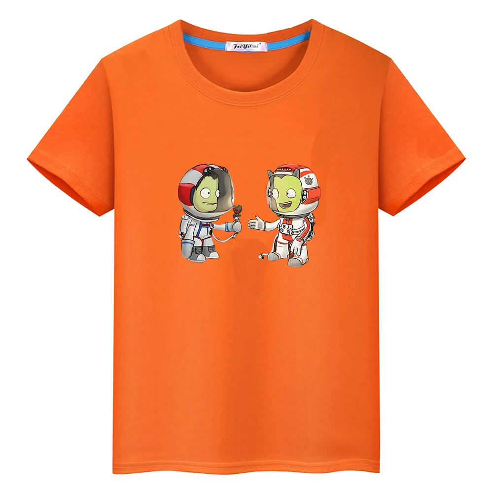 Kerball Space Program T-shirts Short Sleeve Summer Cartoon Tee-shirt 100% Cotton High Quality Casual Tshirt Kawaii Graphic Tees