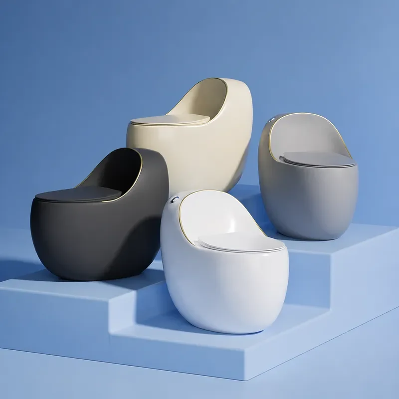 Wholesale New Personalized Round Egg Shaped Toilet Super Dazzling Siphon 8.0 Large Mouth Chaozhou Guangdong