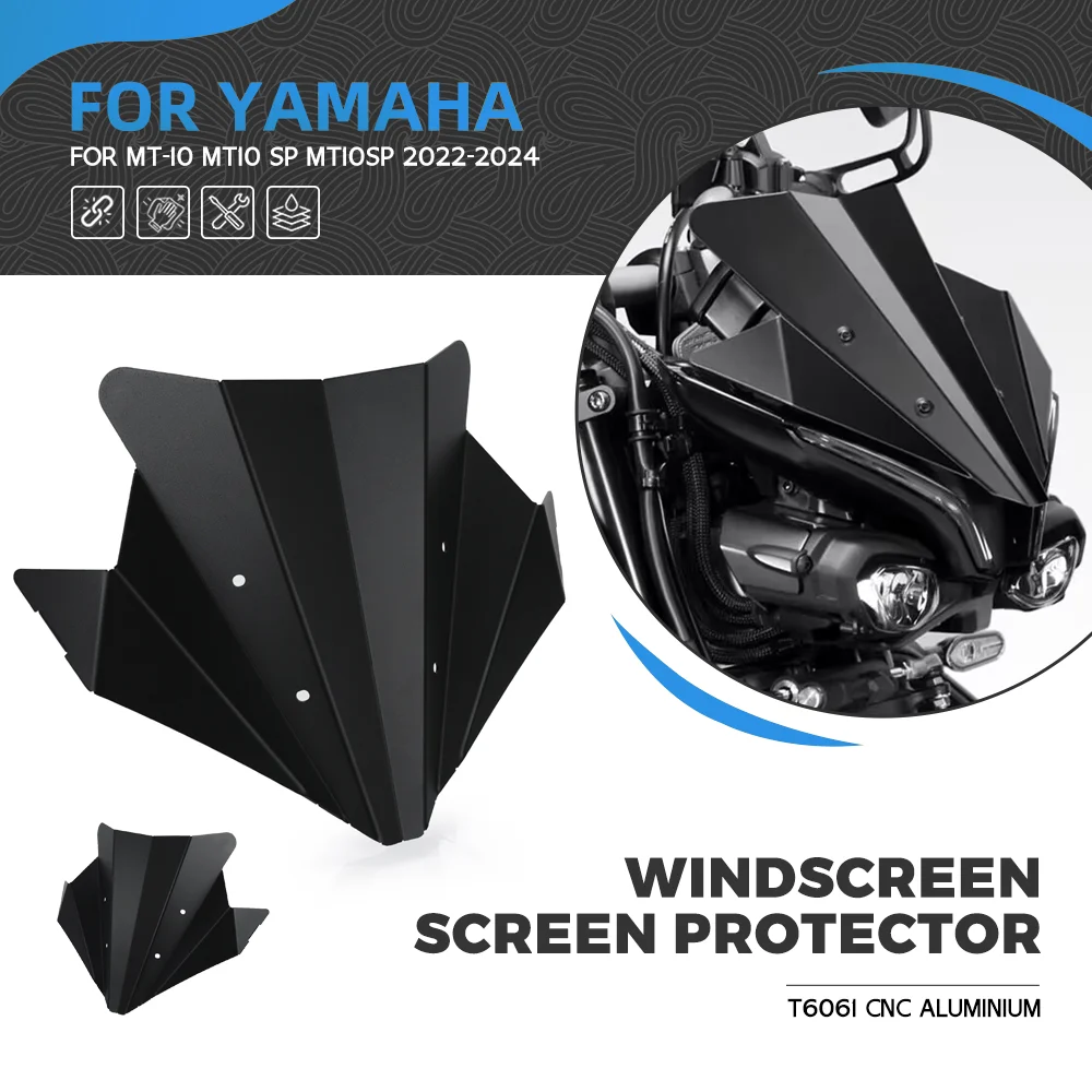 

For YAMAHA MT-10 MT10SP 2022 2023 2024 Motorcycle Accessories Sports Windscreen CNC Windshield Deflector Wind Guard MT10 SP