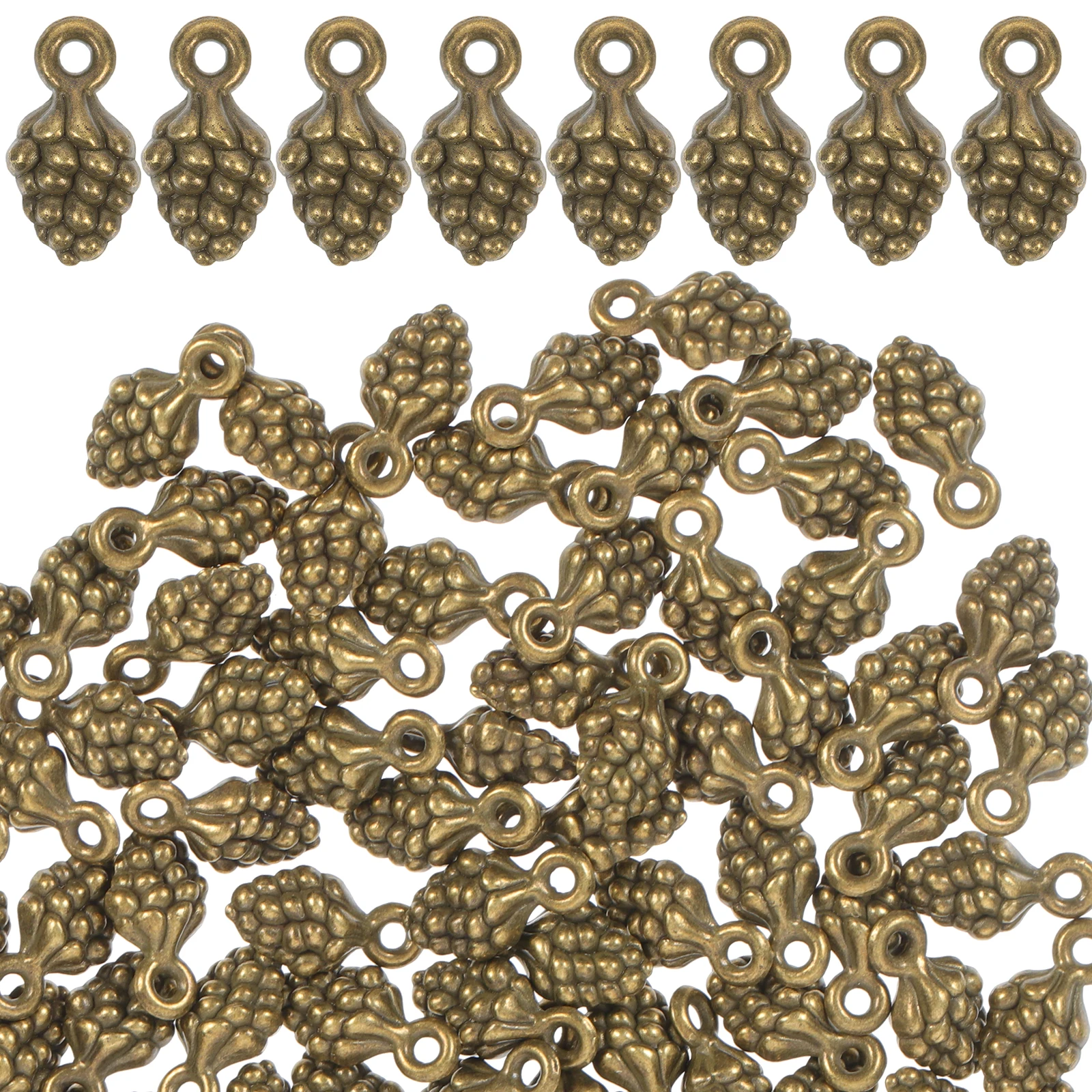 

100pcs Pine Cone Jewelry Charms Decorative 3D Alloy DIY Pendants Fall Christmas Supplies Accessories Making Crafts