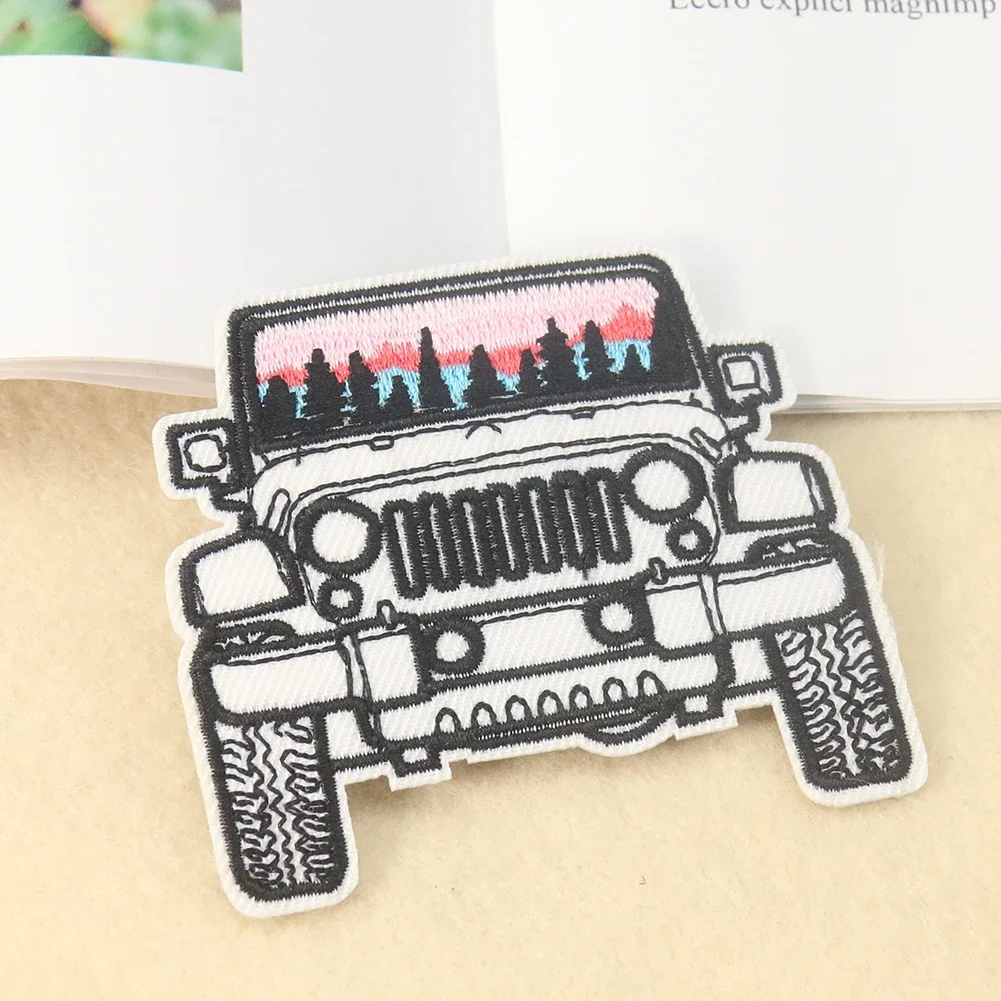 만화 버기 자수 천 스티커, 의류 장식 구멍 수리 패치, DIY 의류 액세서리, 바느질 용품, 2 개