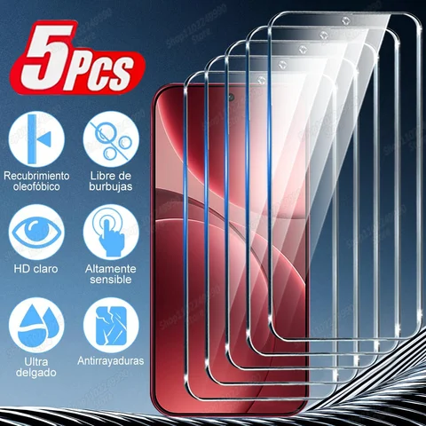 5PCS Tempered Glass For OPPO Find X9 Pro X8 X5 X3 Lite Rend 8 7 Screen Protector For OPPO  A40 A80 A60 A58 A78 A98 A17 A96 Glass