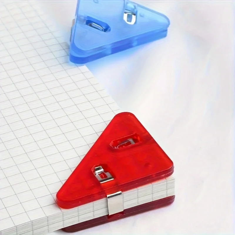 متعدد الألوان الثلاثي الزاوية كليب متعدد الوظائف طالب مشبك كتب ورقة تخزين أداة مجلد مكتب سطح المكتب تخزين أداة #5