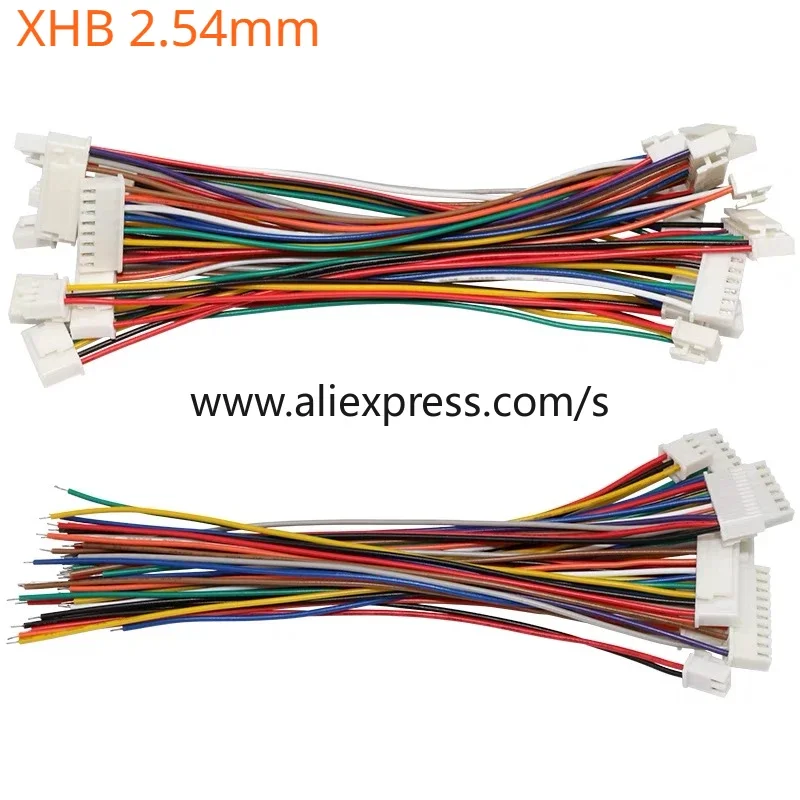 10PCS/lot XHB 2.54mm Single Plug Wire Connector 10/20/30cm 24AWG Wire Double Head Forward and Reverse 2/3/4/5/6/7/8/9/10P