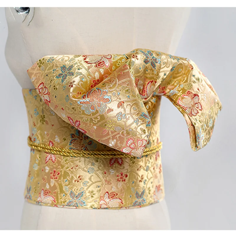 

Japanese Women Kimono Obi Formal Yukata Accessories Brocade Bow Knot Girdle Vintage Dress Waist Belt Cosplay Wear