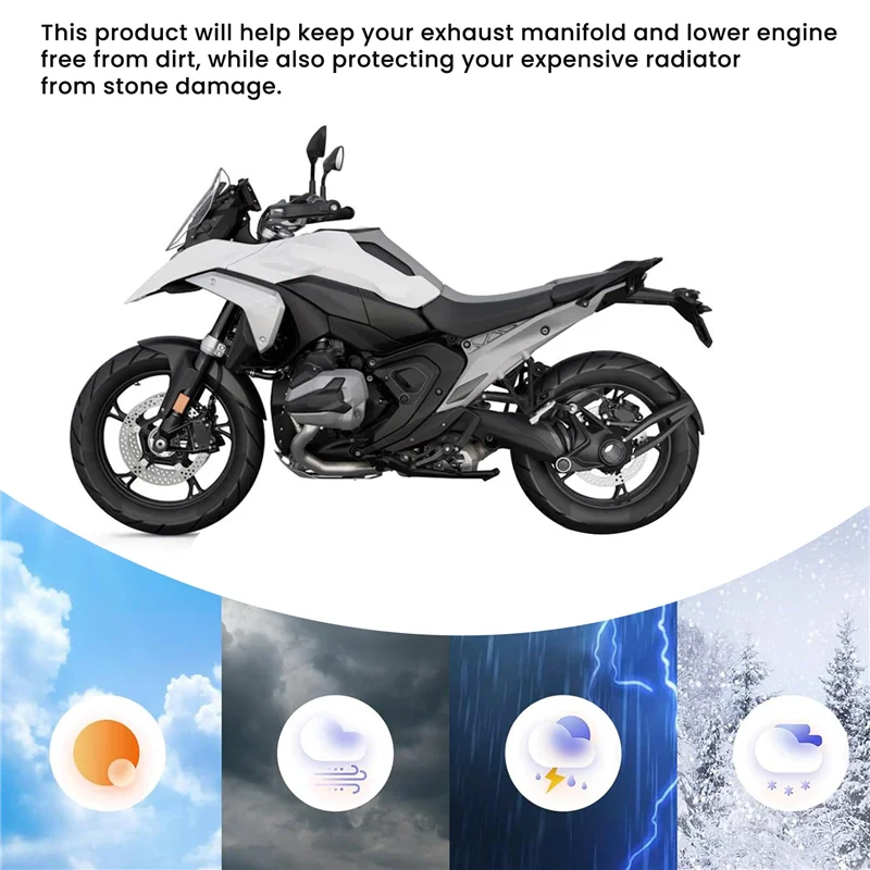 

A02Q-Motorcycle Accessories Front Wheel Fender Extender For BMW R1300GS R 1300 GS 2023 2024 ABS Hugger Splash Mudguard Guard