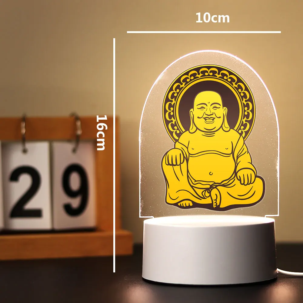 The golden body of Buddha 3D Led Night Light Color Changing 16 Rgb Ambient Lights For Bedroom  Room Decor