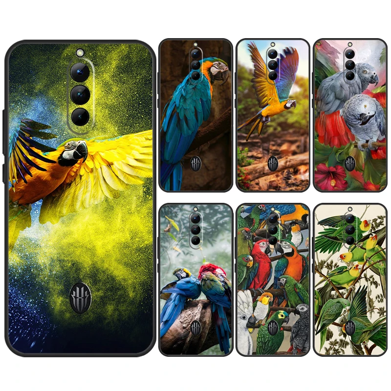 Animal Parrot Birds Case For ZTE Nubia Red Magic 8S 8 9 Pro Plus Red Magic 6S 7S 6 7 Pro 6R 5S 5G Cover Coque