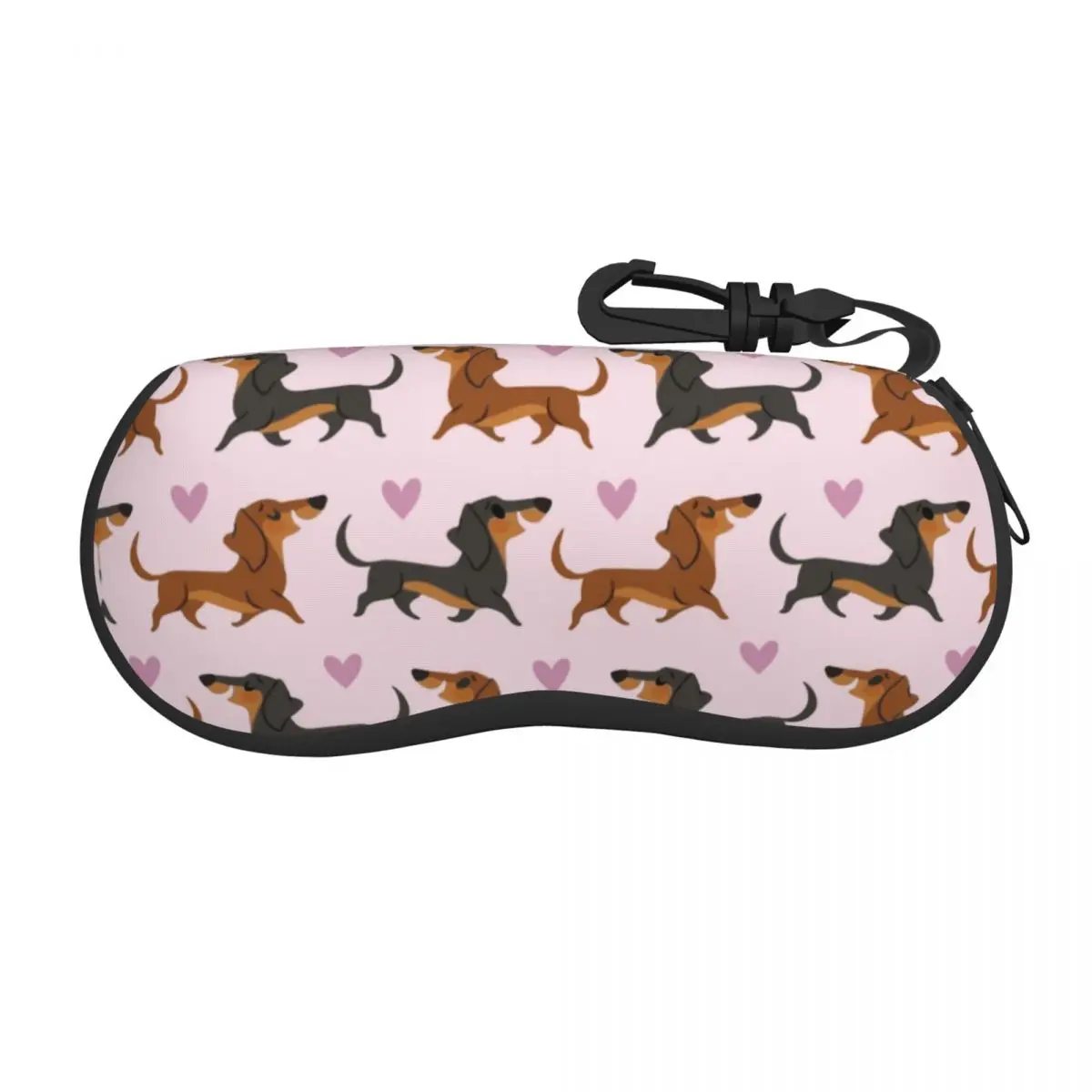 Custom Dachshund Shell Glasses Case Unisex Fashion Sausage Wiener Badger Dogs Eyeglasses Case Sunglasses Protector Box