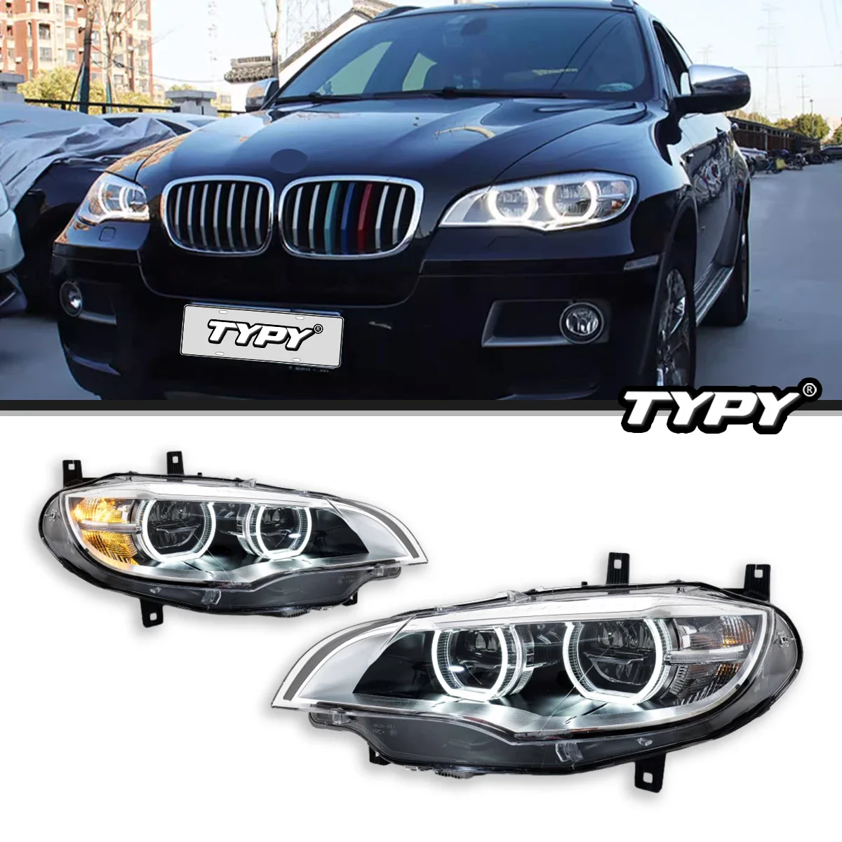TYPY Car Lights For BMW X6 E71 Headlight 2008-2014 Car Double Lens LED Front Lamps DRL Turn Signal Auto Parts