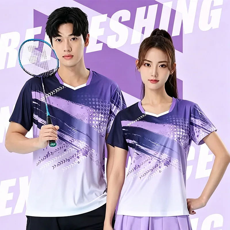 Men's and Women's Badminton Set Quick-Dry & Breathable Table Tennis and Volleyball Sportswear Gradient Training Team Outfit