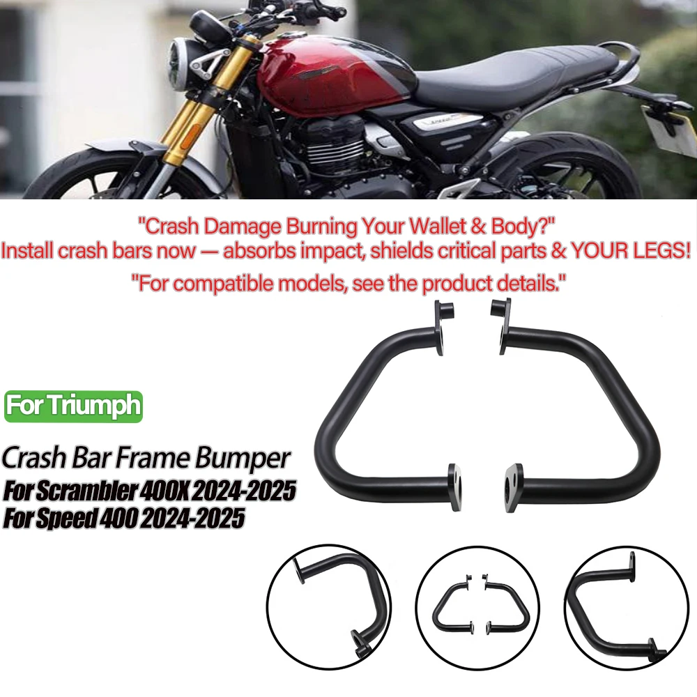 

Motorcycle Engine Guard Highway Crash Bars Protector For Scrambler 400X For Speed 400 2024-2025