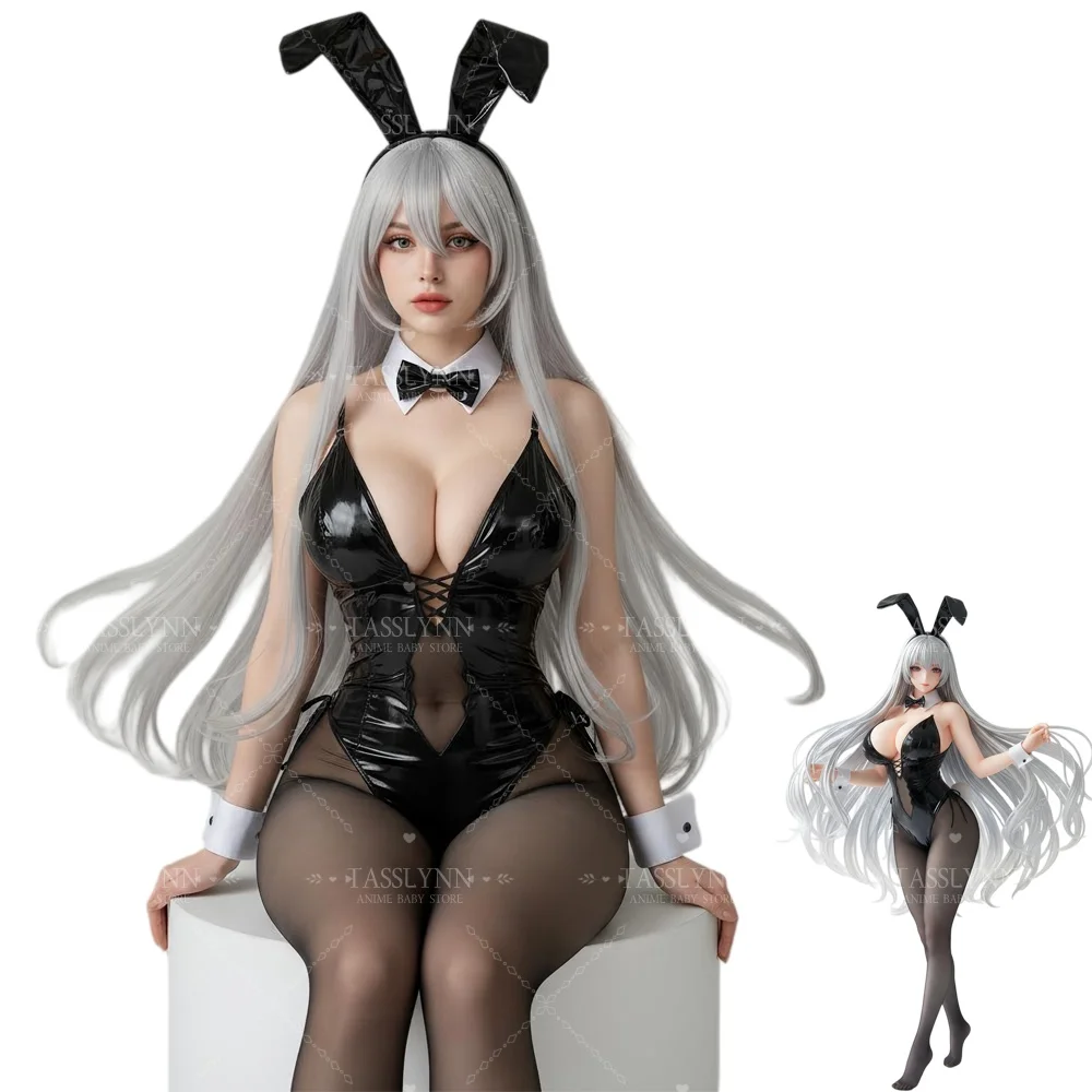 

Костюм для косплея Azur Lane Yorktown - черный костюм кролика со съемным воротником и манжетами для любителей косплея