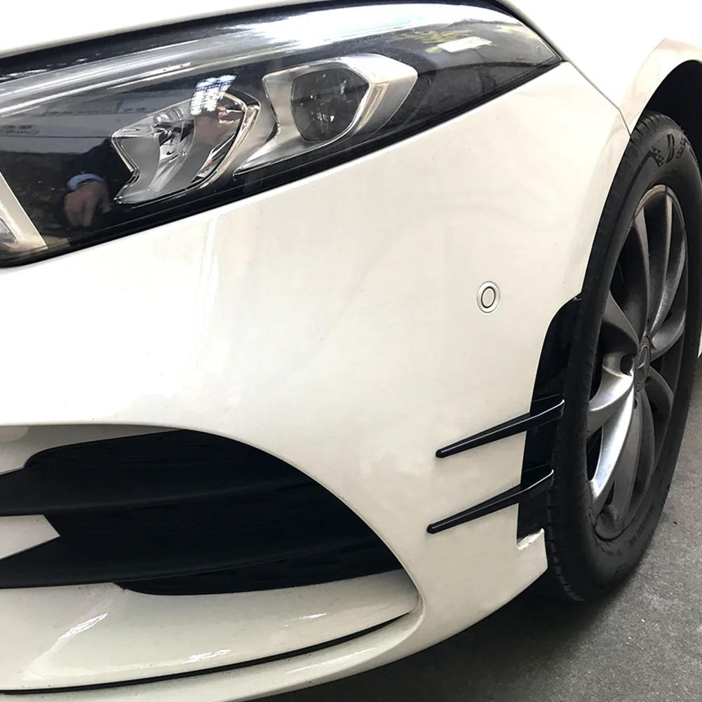 

Для Benz A-Class Spoiler Splitter Автомобильные внешние аксессуары Замена 2 шт. ABS пластик Карбоновый передний бампер Боковой