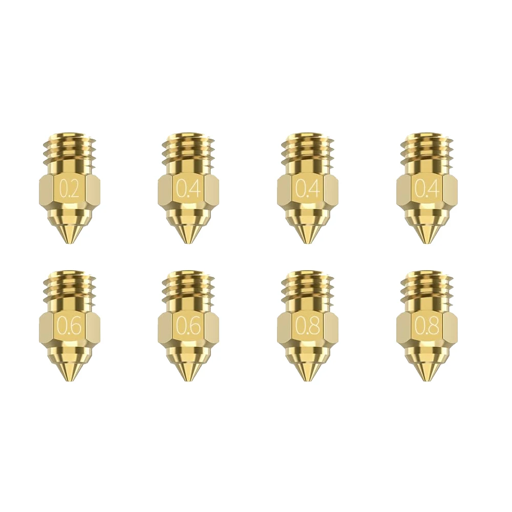 2/4/8PCS High-end Brass 3D Printer Nozzle for Ender 3/Ender 3 V2/Ender 3 Pro/Ender 3 Max/Ender 5 Series/CR 10 Series Hot End