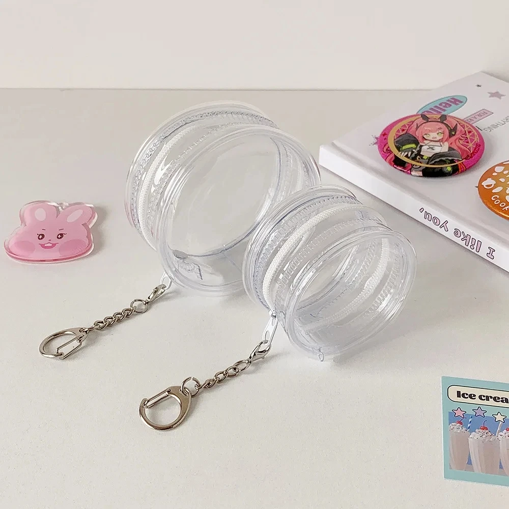 Transparent Round Badge Display Bag PVC Pin Holder Doll Showcase Carrier Cute Walking Baby Backpack