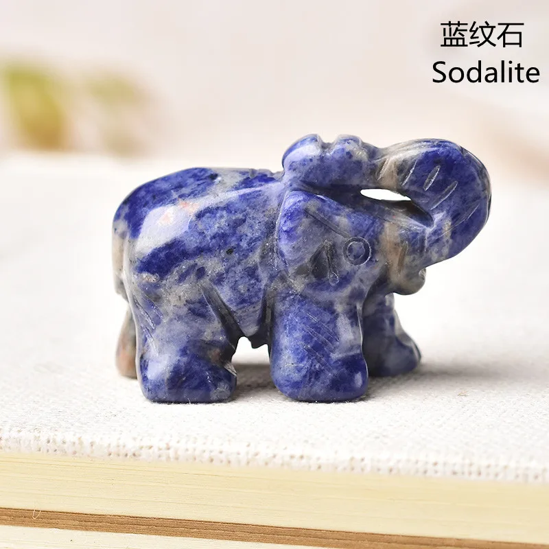 

1PC Natural Crystal Rose Quartz Elephant Amethyst Obsidian Animals Stone Crafts Small Decoration Home Decor Christmas Present