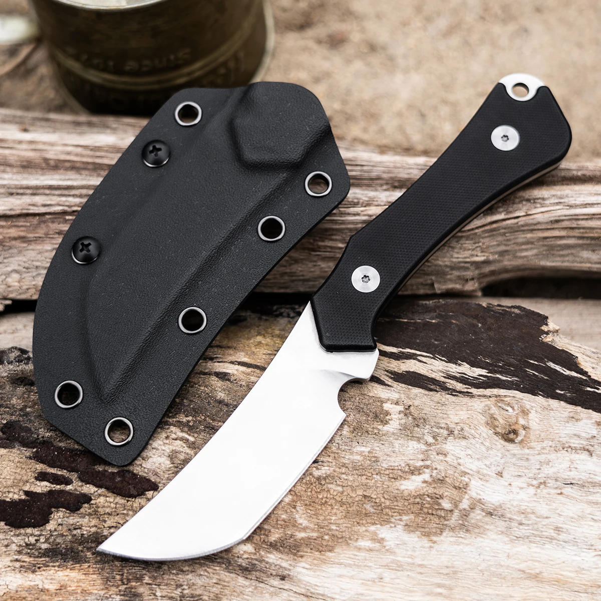 

Fixed Blade Pocket Knife - 3.54-inch Everyday Carry Knife with D2 Steel Blade - G10 Handle - Unisex Outdoor EDC Utility Knife