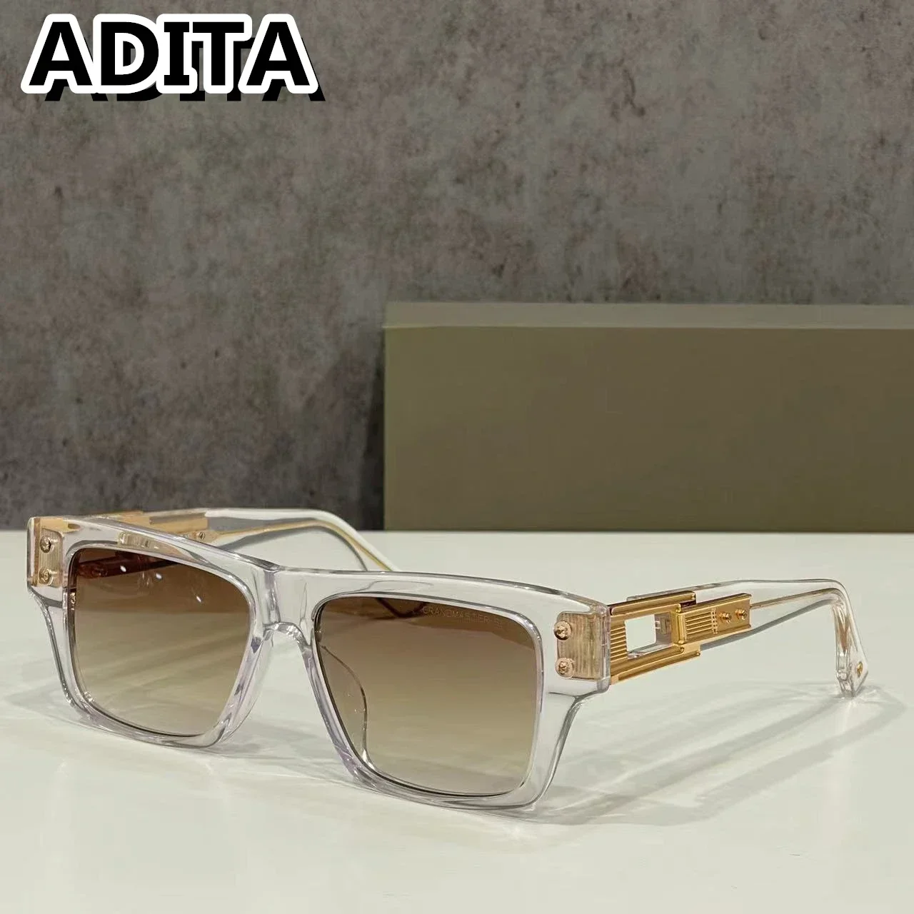 GRANDMASTER Seven نظارات شمسية عالية الجودة للرجال بتصميم عصري من التيتانيوم للنساء مع صندوق