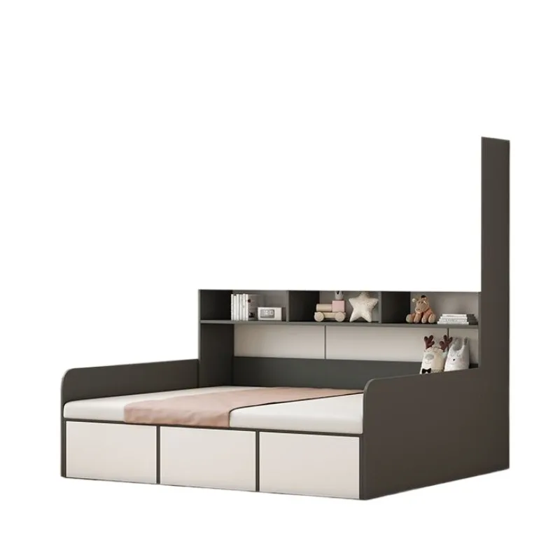 Tatami bed cabinet integrated combination, small apartment desk multi-functional storage bed