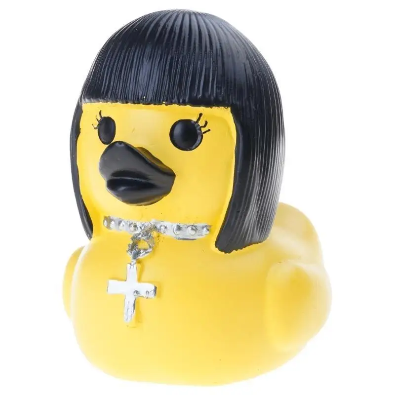 652F Duckieville Duck Sculpture Handmade Figure Statue Punk and Rock Duck Figurine Satanic Duck