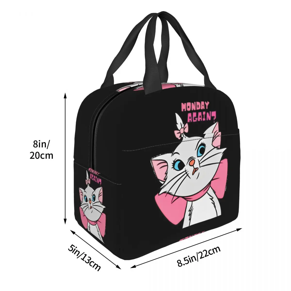 Marie Cat Aristocats Monday Again Lunch Bags Cooler Bag Lunch Container Cute Large Tote Lunch Box for Men Women Office Outdoor