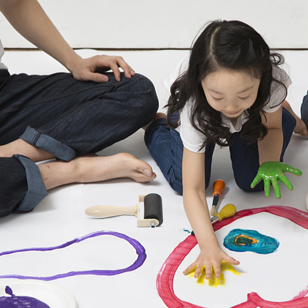 

4Pcs High-Grade Rubber Roller Durable Printmaking Supplies Handheld Ink Roller for Crafting Printmaking Supplies