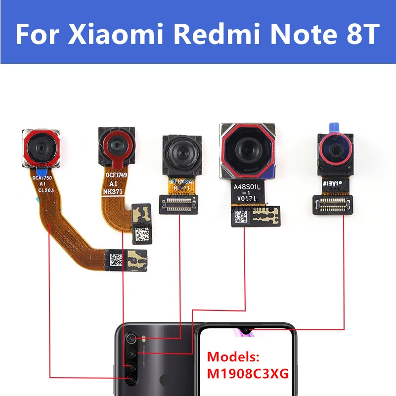 

Задняя фронтальная камера для Xiaomi Redmi Note 8 T 8 T, основная фронтальная камера для селфи, модуль, запасные части для ремонта