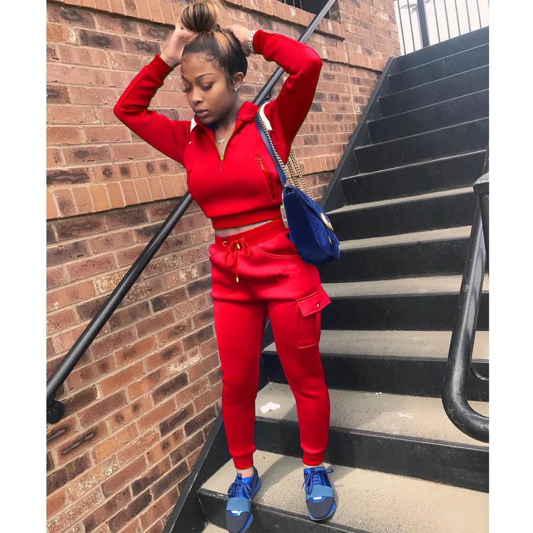 

2 Piece Set Women Outfits Long Sleeve Zipper Hoodies Jacket Sweatshirt Pants Tracksuit for Women Fall Outfit Tracksuit
