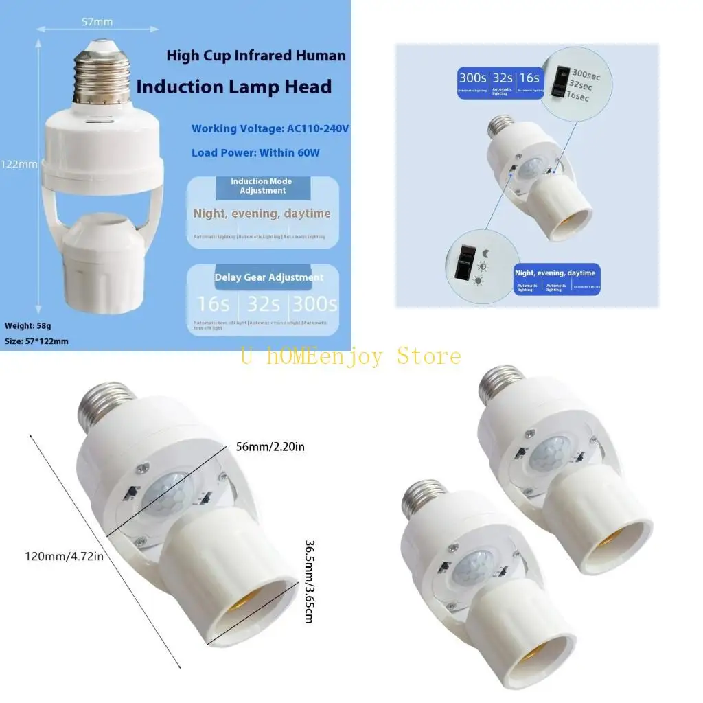 B0KF Smartests Environment Adaptives Bulb Holder For Stairways Passages Heat Resistant Design