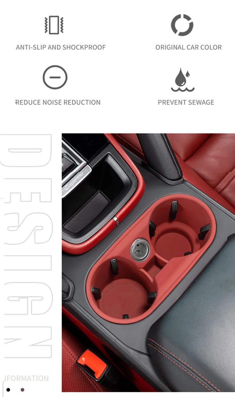 Silikon Auto Tasse Halter Für Porsche Cayenne Macan Center Konsole Flasche Halter Einsatz Anti Slip Trinken Organizer Auto Zubehör – Detail 2