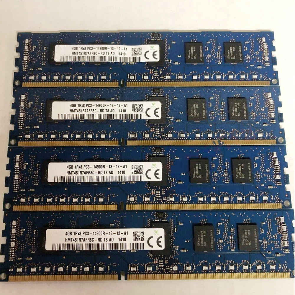 1PCS RAM 4G 4GB 1RX8 PC3-14900R DDR3 1866 REG ECC For SK Hynix Server Memory HMT451R7AFR8C-RD