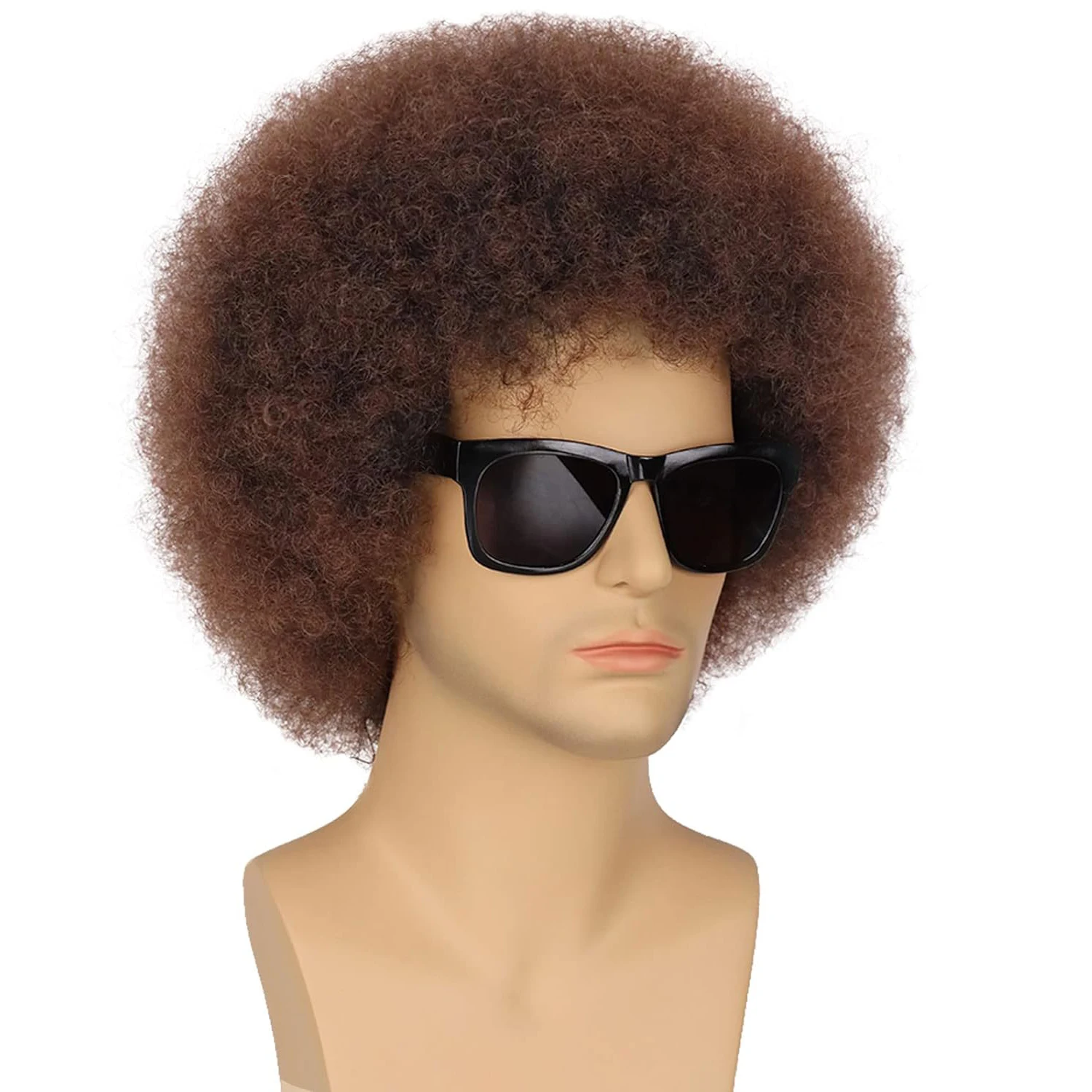 Synthetische 6-farbige 70er-Jahre-Rock-Punk-Afro-Perücken – synthetisches lockiges Haar, stilvolles Design, perfekt für Halloween-Cosplay für Herren/Damen – Detail 5