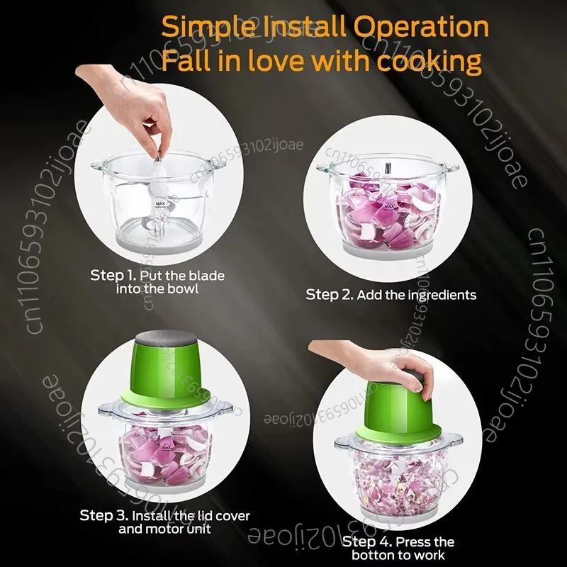 3L 4l 5l 6l 10l Multifunctional Electric Meat Grinder 2 Speed Glass Meat Cutter Automatic Meat Grinder Quiet Food Processor