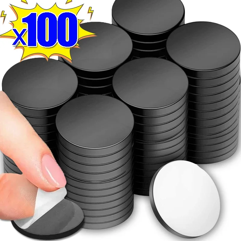 

50pcs Round Magnetic Self Adhesive Disc Magnets Round Rubber Soft Magnetic Sheet 20X2mm for Refrigerator Home DIY Tool