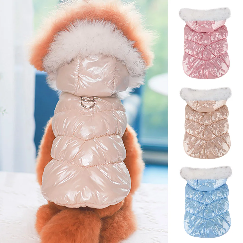 

Winter Dog Clothes Warm Cotton Dogs Jacket Coat With Fur Hat Windproof Thick Pet Clothing Chihuahua Yorkshire Dogs Clothes Pug