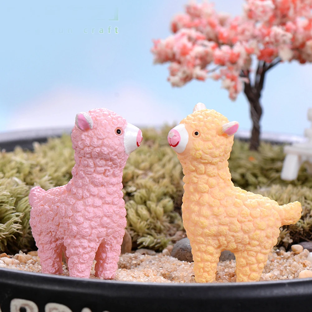 

4 Pcs Alpaca Sheep Decorations PVC Succulent Flower Pot Sheep Succulent Flower Pot nament Garden Supply Accessories