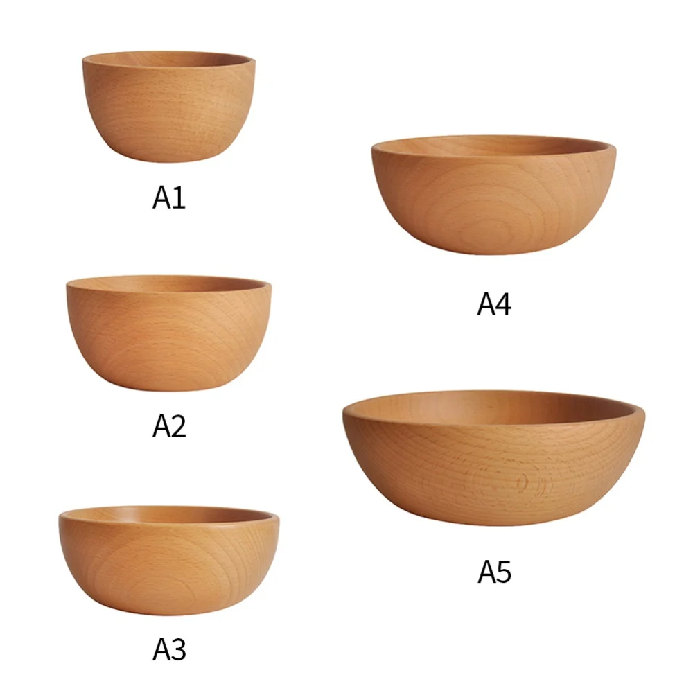 Food Serving Bowl Dessert Bowls Bamboo Rice Bowl Wooden Bowl Wooden Mixing Bowls Bamboo Handmade Wooden Salad Bowl Rice