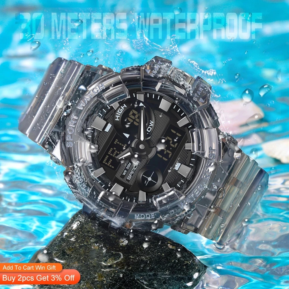 SANDA Top Brand 2023 New Men's Watches Sport Military Quartz Watch for Men Digital Watch Waterproof Clock relogio masculino 3100