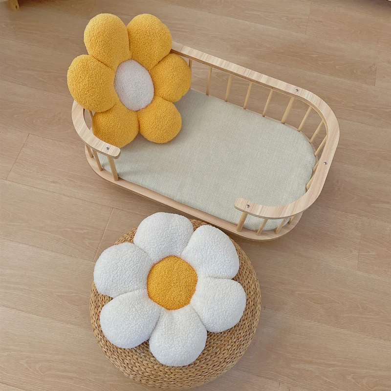 

The product can be customized.Sunflower Pillow Pet Toy Pillow Teddy plush ins Decorative Nest Cushion Cat and Dog Universal