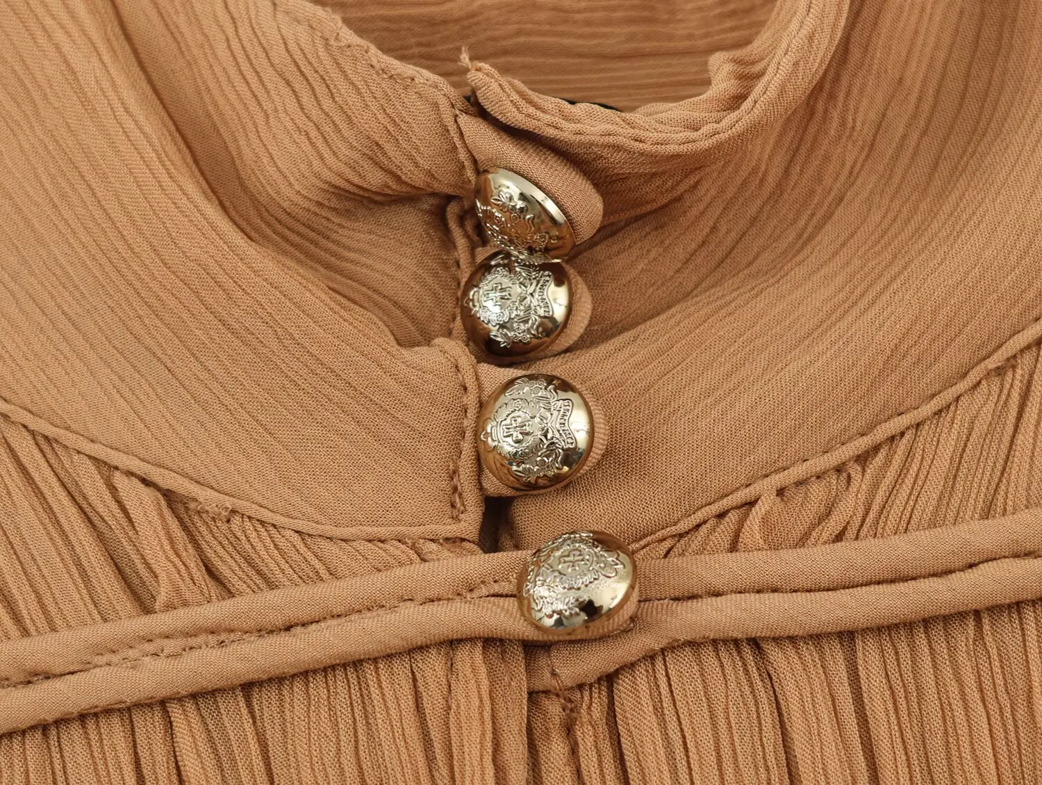 KLKXMYT Elegantes Damenkleid mit Seilknoten-Schnalle, langem Ärmel, Rüschen und Taillenband, für Urlaub und Freizeit. – Detail 7