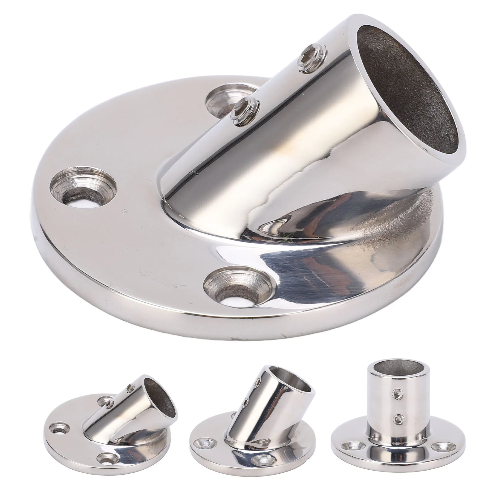 Boat Handrail Round Base Fitting 316 Stainless Steel Marine Hardware for 25mm/1in Tube