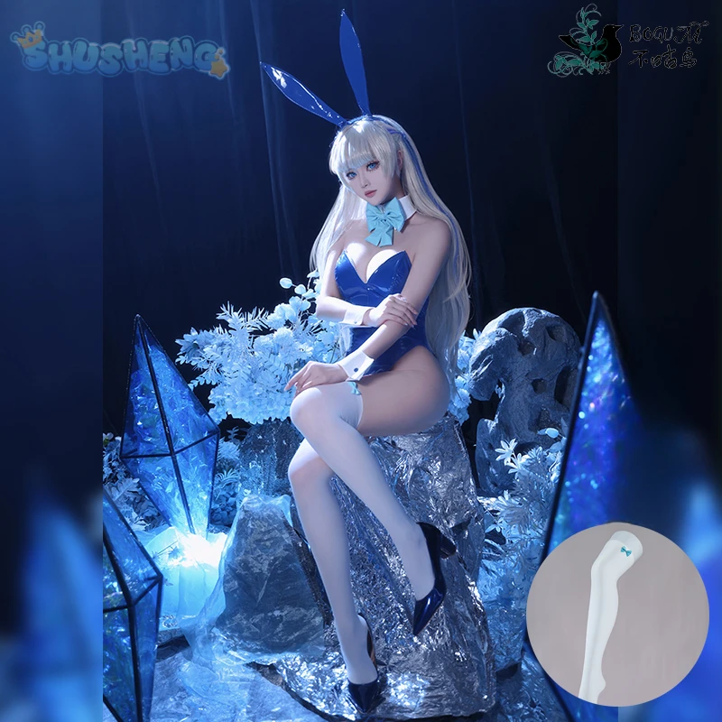 Asuma Toki Cosplay Game Blue Archive Costume Halloween party sexy blue leather swimsuit jumpsuit set wig and accessories uniform