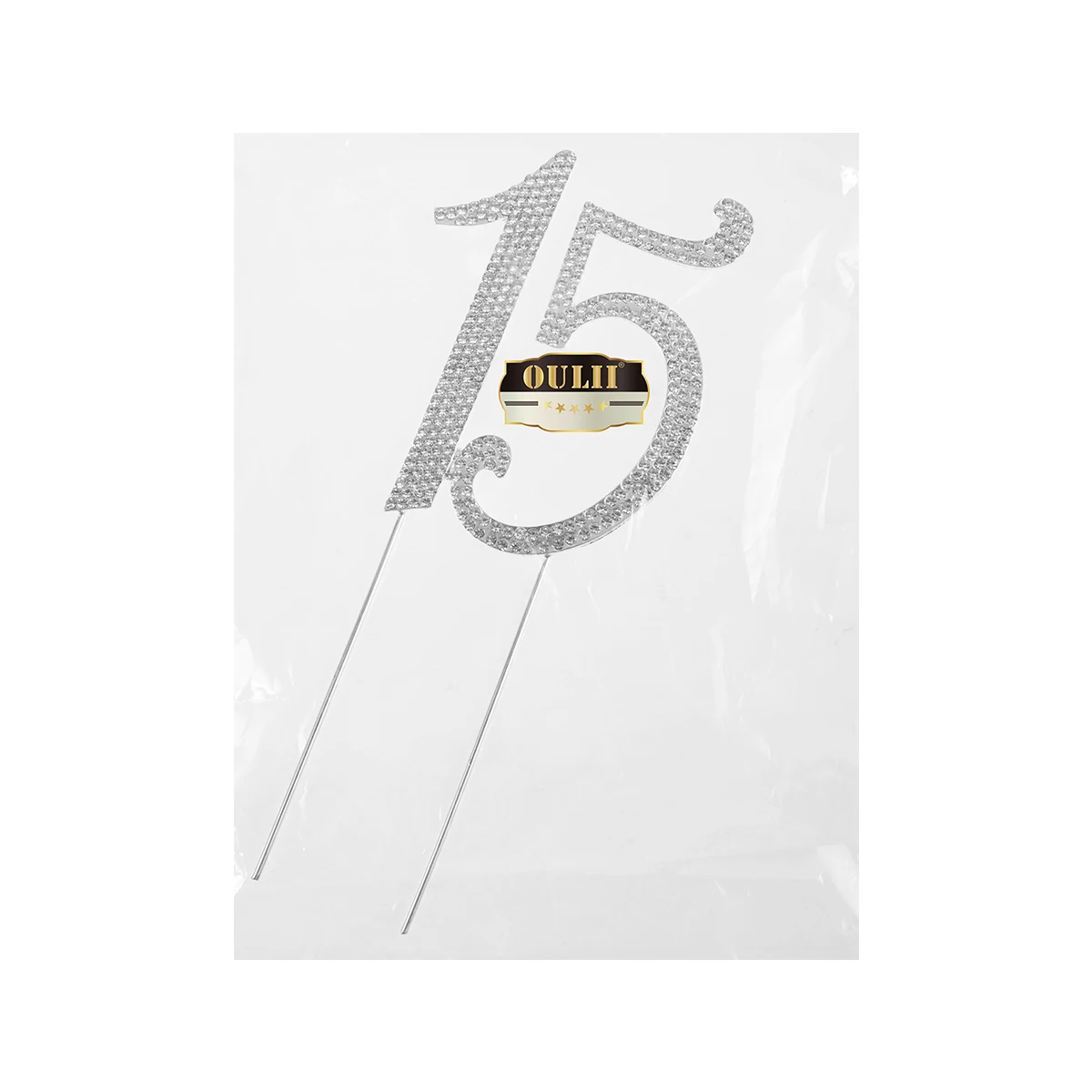 

Decorations Cake Insert Anniversary Topper Birthday Toppers Large Supply for Cakes Party Silver