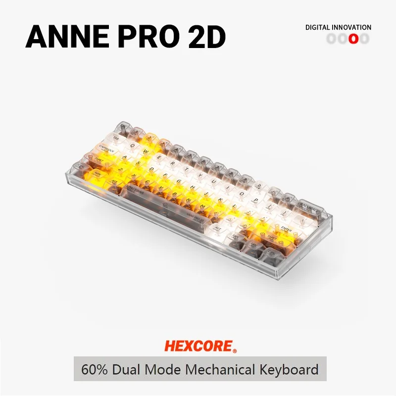 New Anne Pro 2D with Anne Pro 2 Keycaps/Case Classic Color NKRO Hot Swap 60% Bluetooth Mini Mechanical Backlit Custom Keyboard