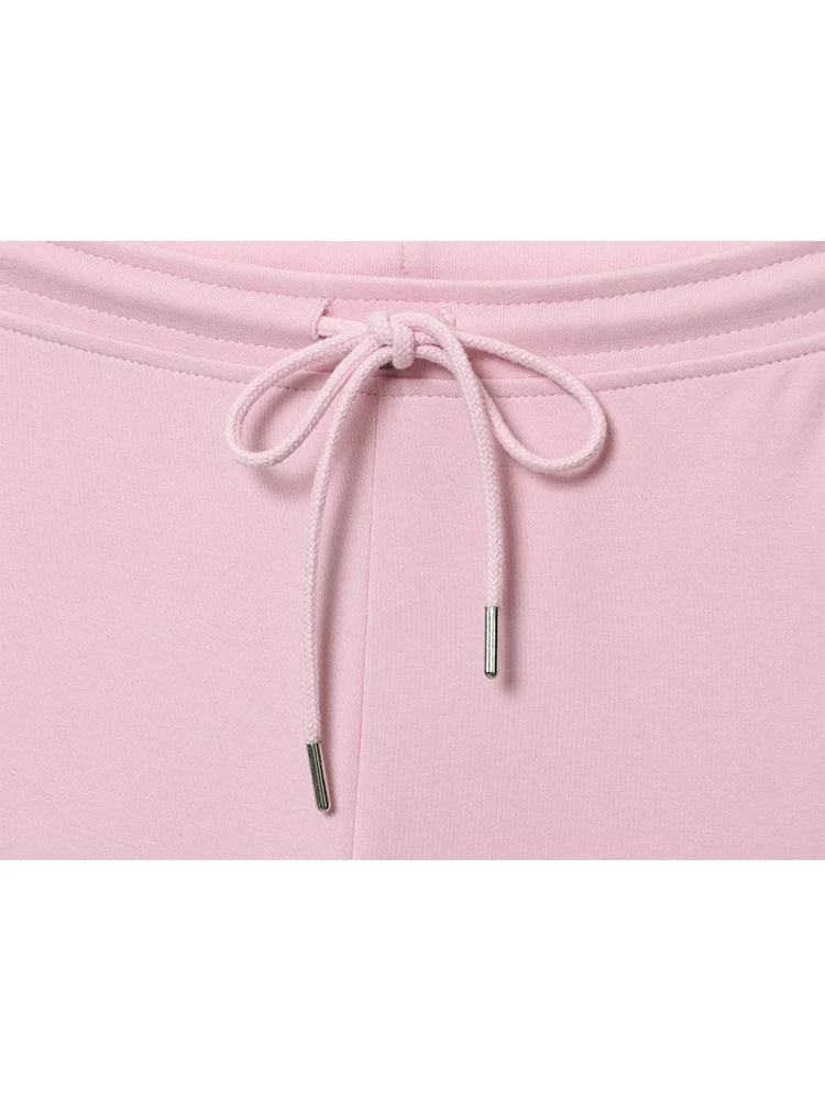 TFMLN سروال نسائي غير رسمي مكون من قطعتين بلون سادة وأكمام طويلة وسحاب علوي وسراويل مضيئة برباط ملابس خروج نسائية