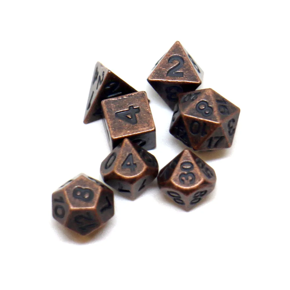 7 stücke Set Metall Mini archaized Brettspiel Würfel Set polyed rische Tischs piel Würfel Rollenspiel RPG Würfel